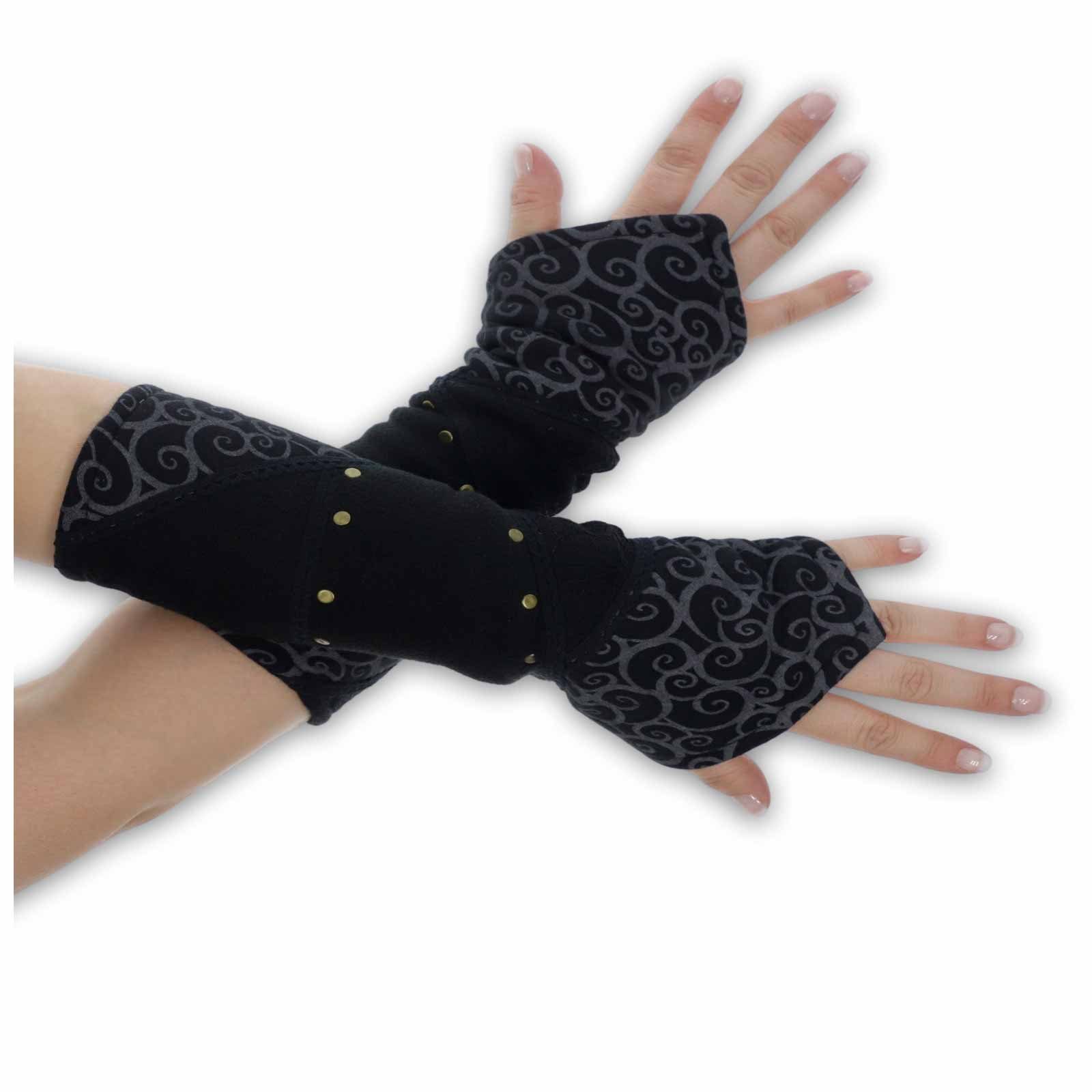 KUNST UND MAGIE Armstulpen Kunst&Magie Damen Armstulpen Fleece Stulpen Handwärmer Handschuhe Boho
