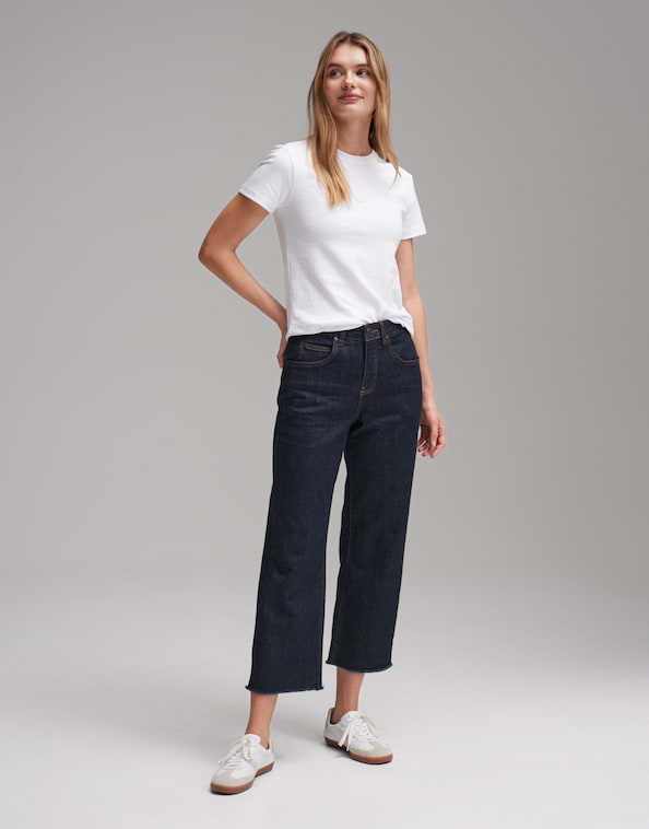 Wide Cropped Jeans Momito
