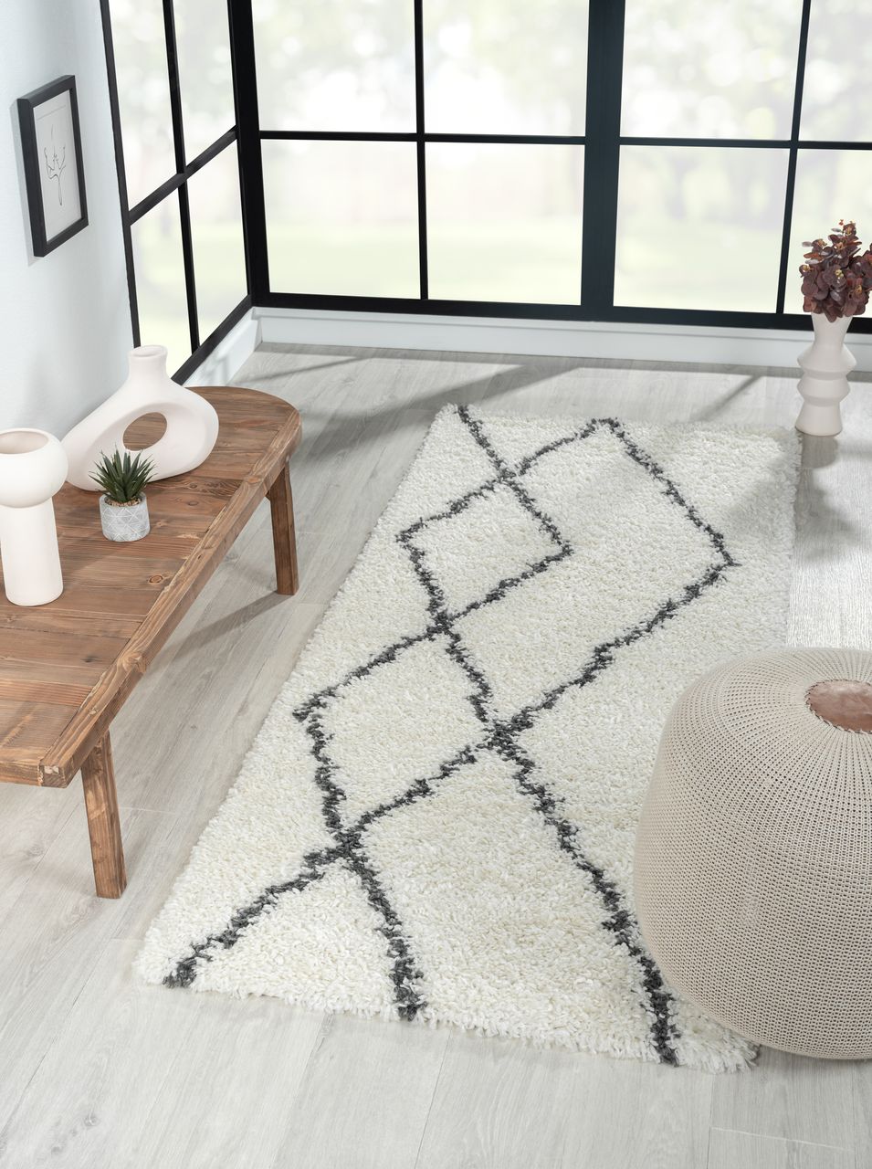 MyFlair Teppich Laure , 80cm x 200cm, Farbe Weiß, rechteckig, Florhöhe 37mm