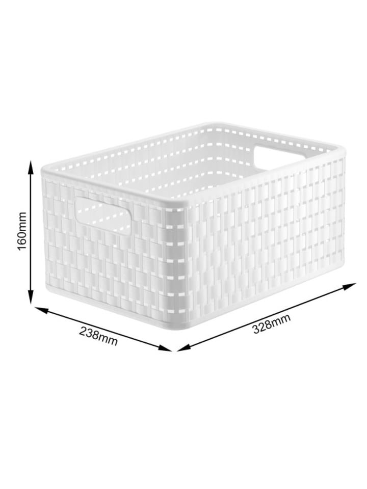 Rotho Country 3er-Set Aufbewahrungskiste 11l in Rattan-Optik in Weiß günstig kaufen onesize