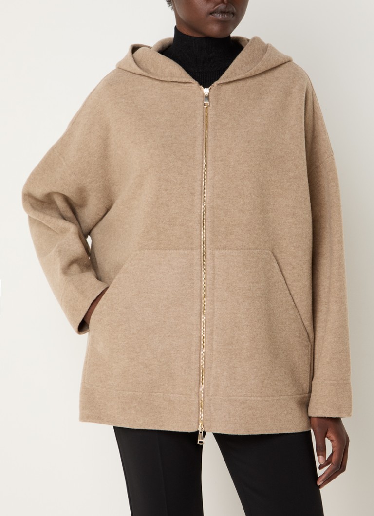 MaxMara  Saio fijngebreid vest in kasjmierblend met capuchon