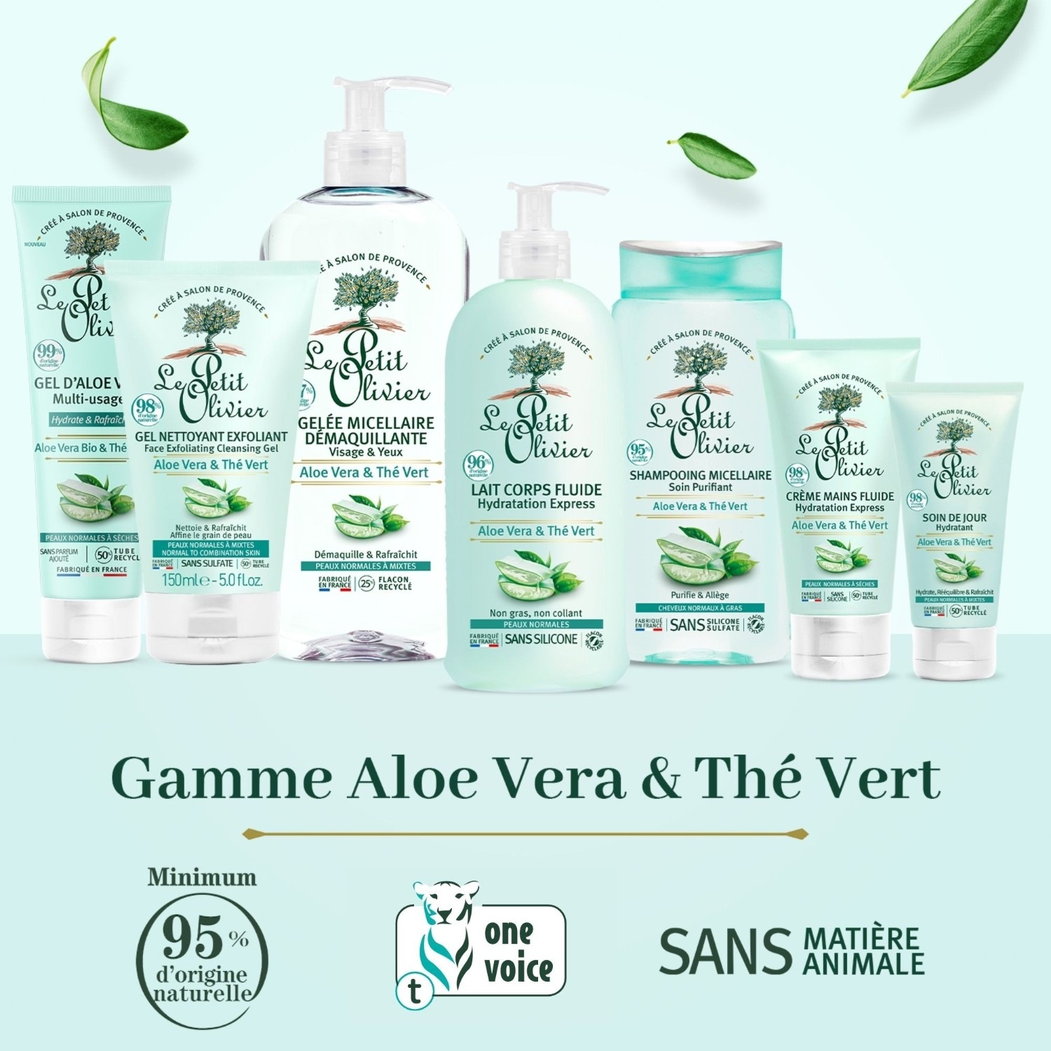 Hydratační denní krém Le Petit Olivier s aloe vera a zeleným čajem