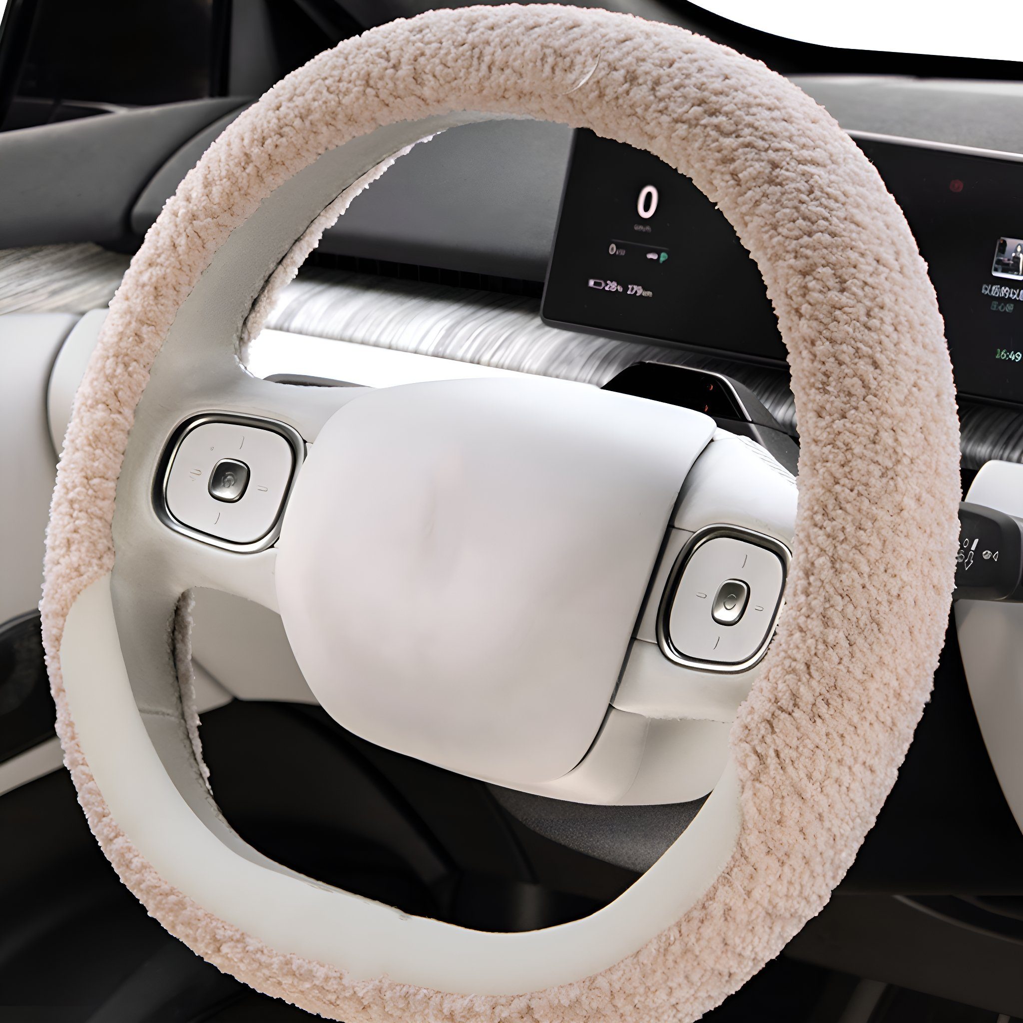 ZAO Lenkradbezug Teddyfleece-Winter-Auto-Lenkradabdeckung O-Type