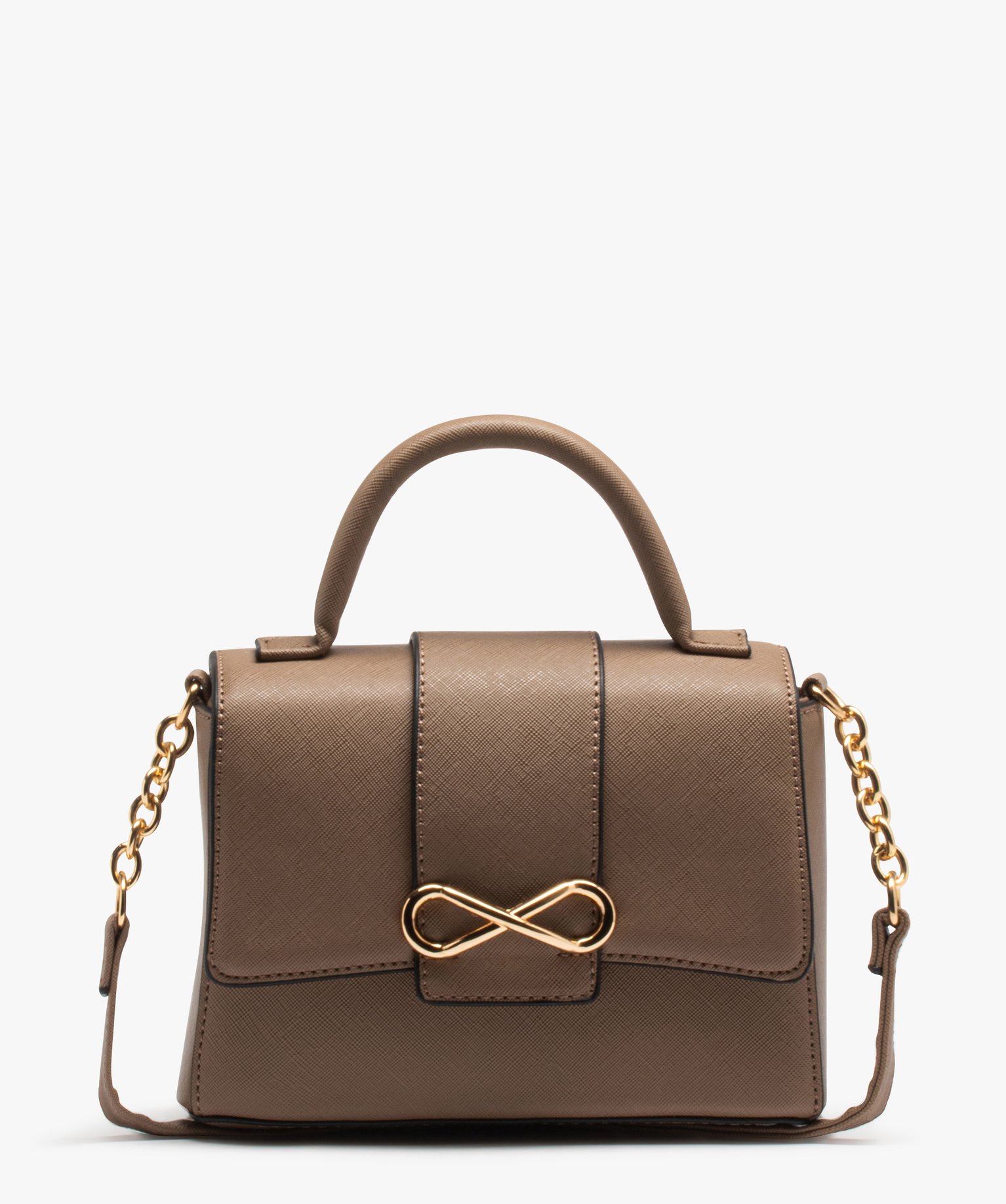 Sac besace compact à bandoulière chane taupe | GEMO