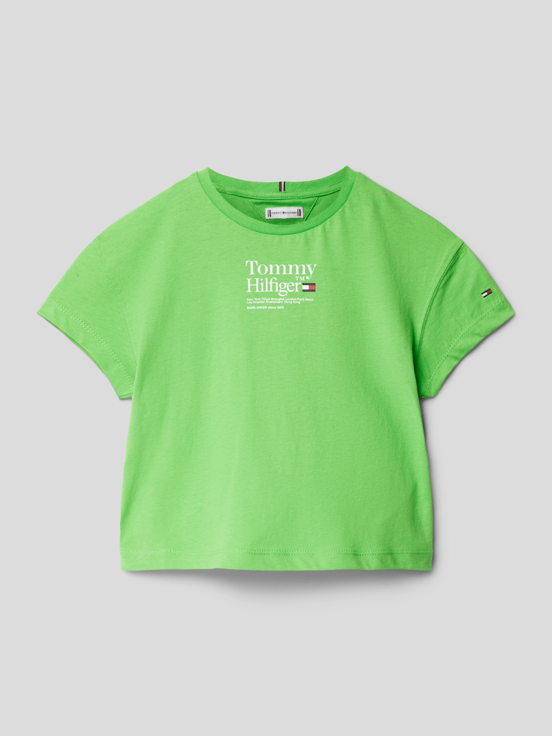 T-Shirt mit Label-Print Modell 'TIMELESS TOMMY' in hellgrün