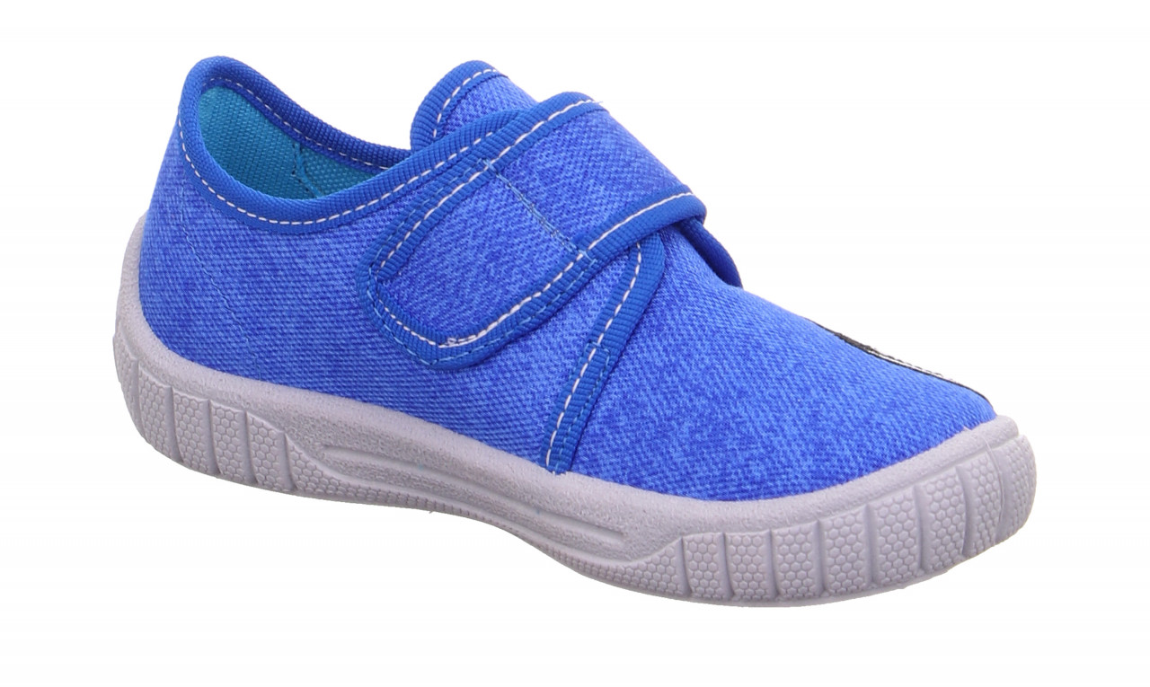 BILL - Blau/Weiss Hausschuh mit Klettverschluss
