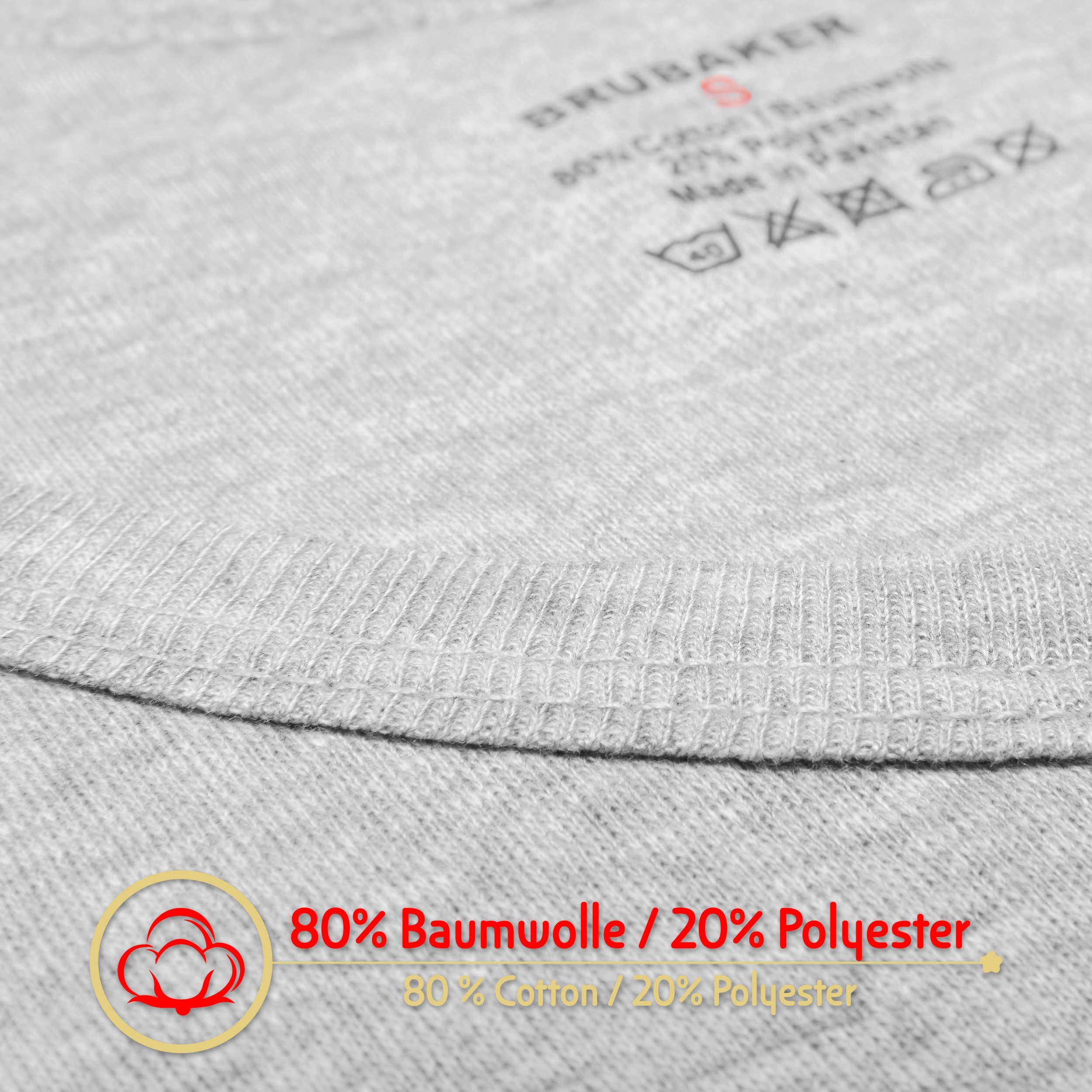 BRUBAKER Muskelshirt Tank Top Unterhemd mit Rundhals Ausschnitt (5er-Pack) Herren Tanktop aus hochwertiger Baumwolle (glatt), Extra Lang für Männer, Schlichtes Basic Achselshirt
