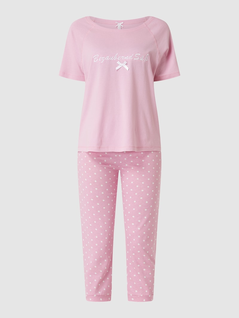 Pyjama aus Baumwoll-Modal-Mix in rosa