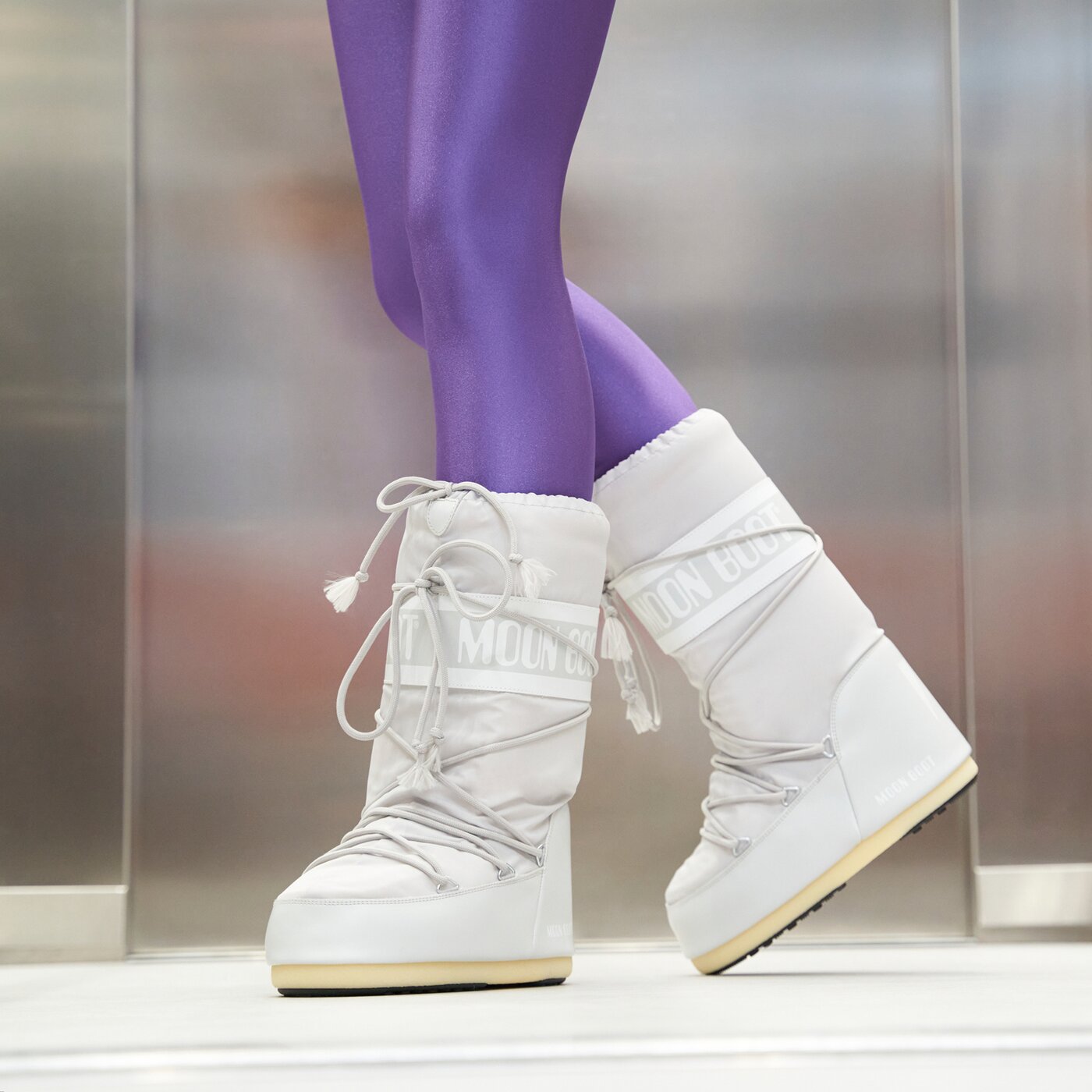 MOON BOOT ICON NYLON Grau
