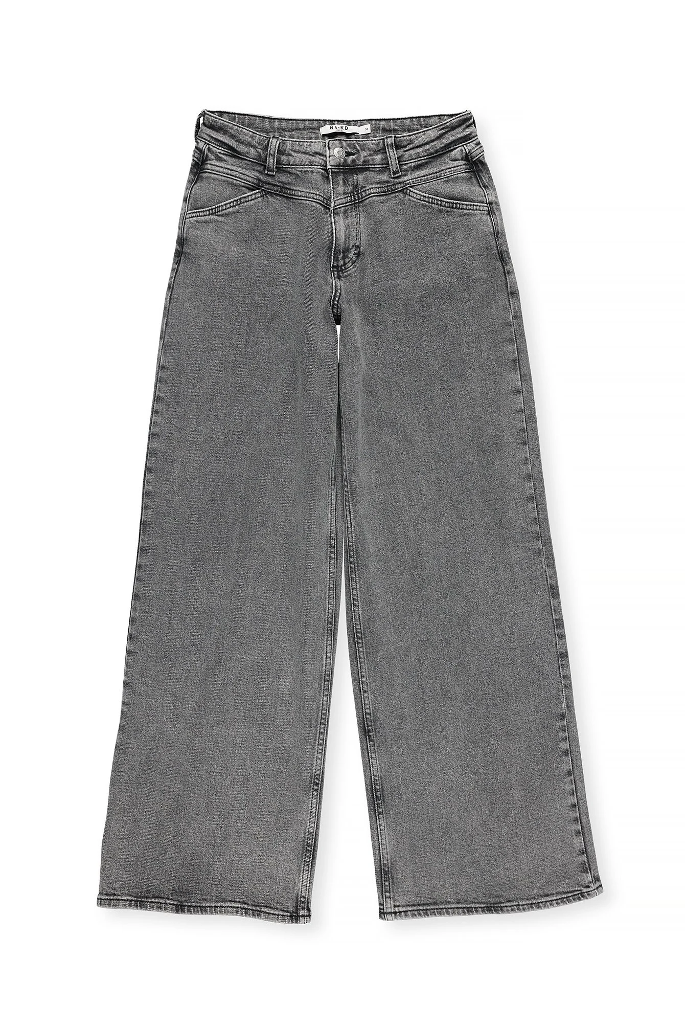 Weite Jeans mit niedriger Taille und Nahtdetails