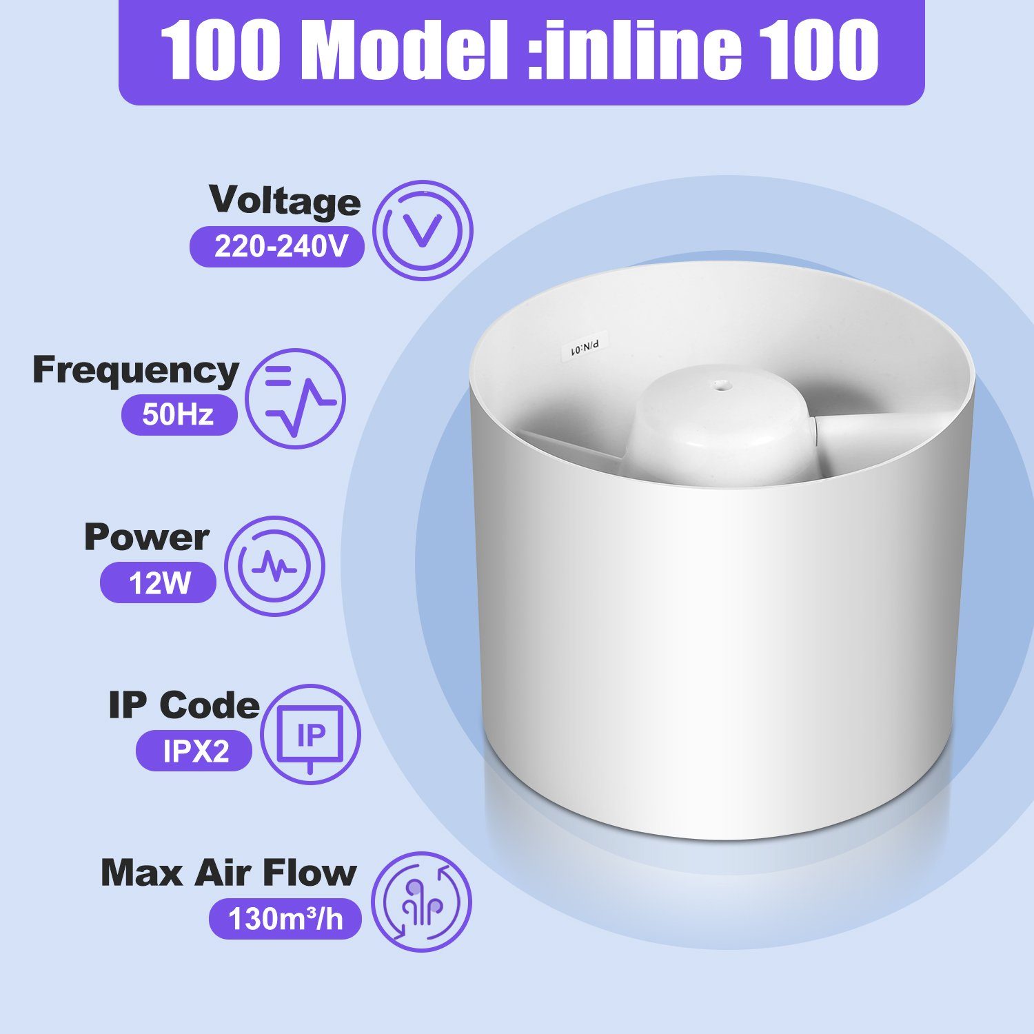 Gimisgu Wandventilator Rohrventilator Ø100mm/150mm Inline-Abluftventilator mit Rückstauklappe