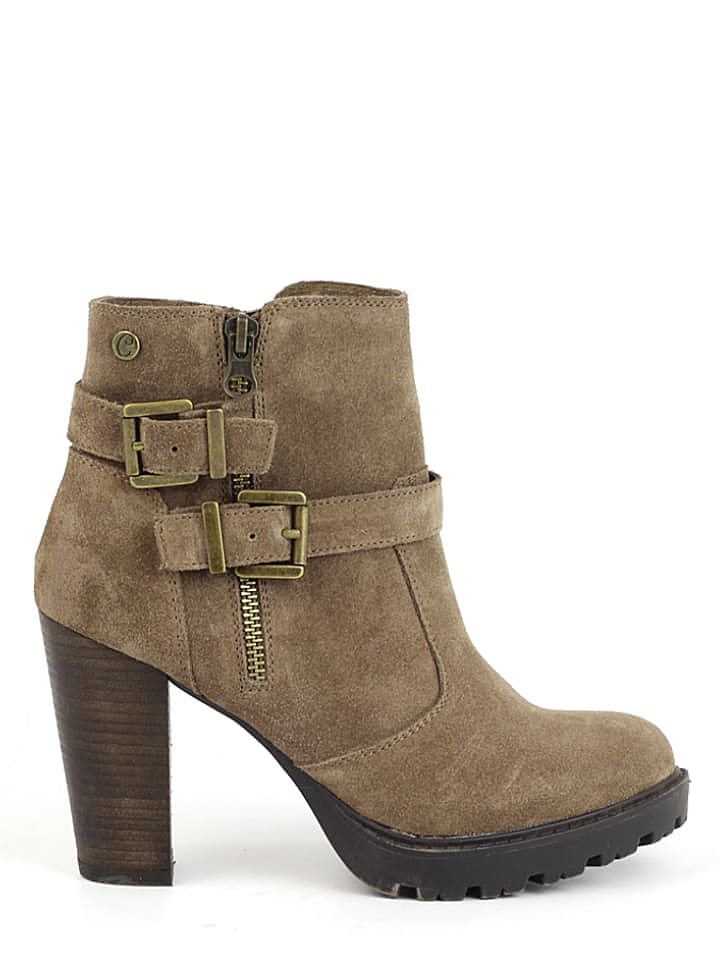 CARMELA Leder-Stiefeletten in Taupe günstig kaufen 39