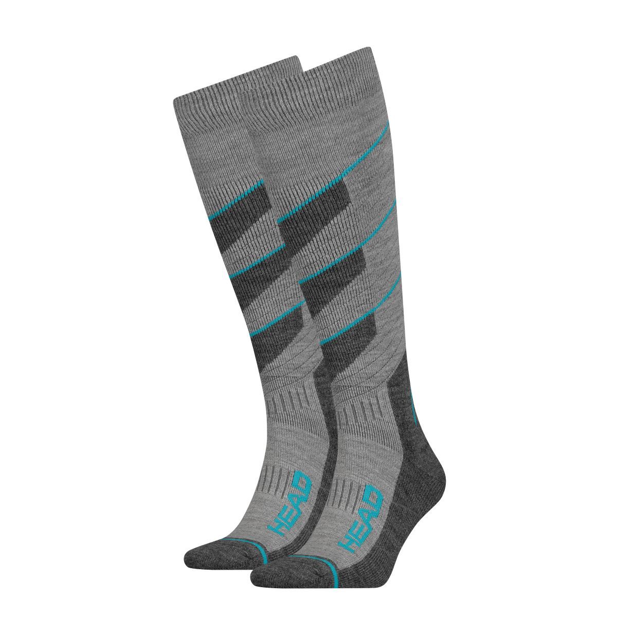 HEAD V-Shape Doppelpack Grey Melange Unisex kniehohe Ski-Soc