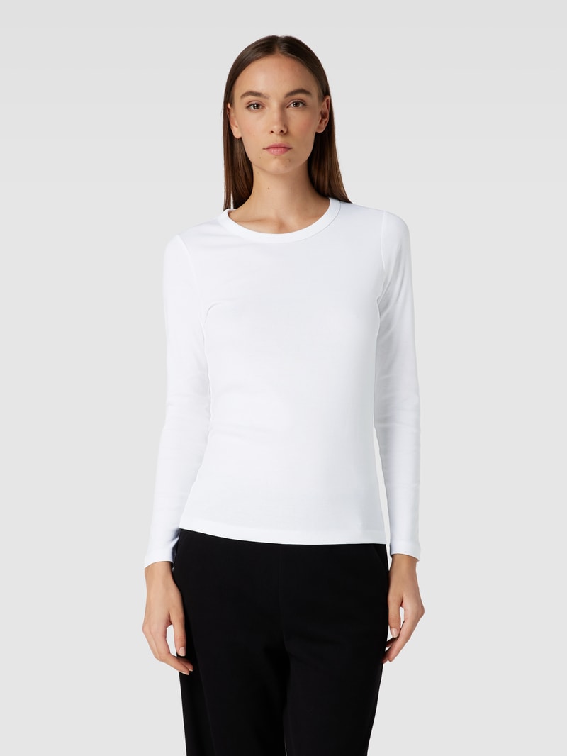 Longsleeve mit U-Ausschnitt in weiß