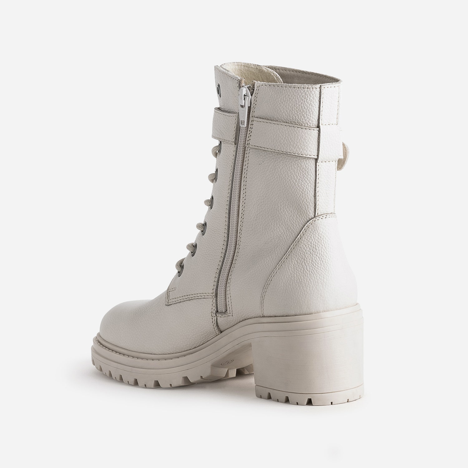 Bottine à talon TEXTO blanc cassé en cuir