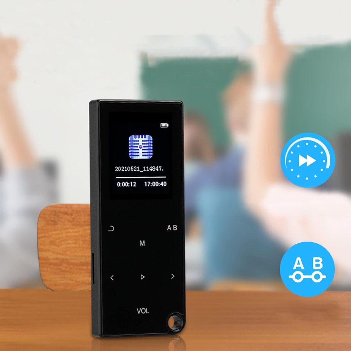 JedBesetzt MP3 Player Bluetooth 5.0 mit 1,8 Zoll TFT Farbbildschirm, Touch-Tasten MP3-Player