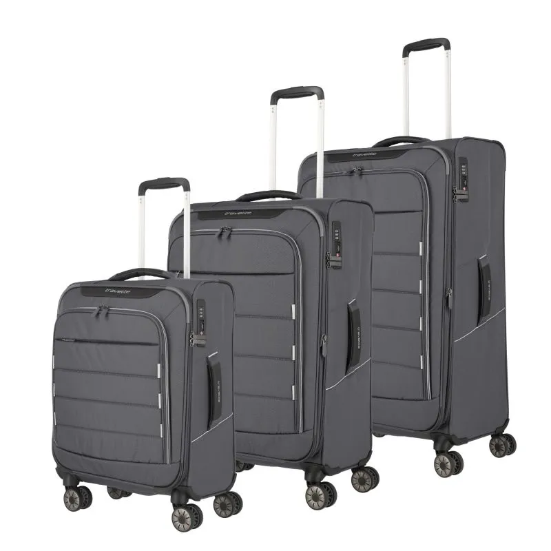 Travelite SKAII Kofferset 4 Rollen Größe L\/M\/S - Gipfelgrau