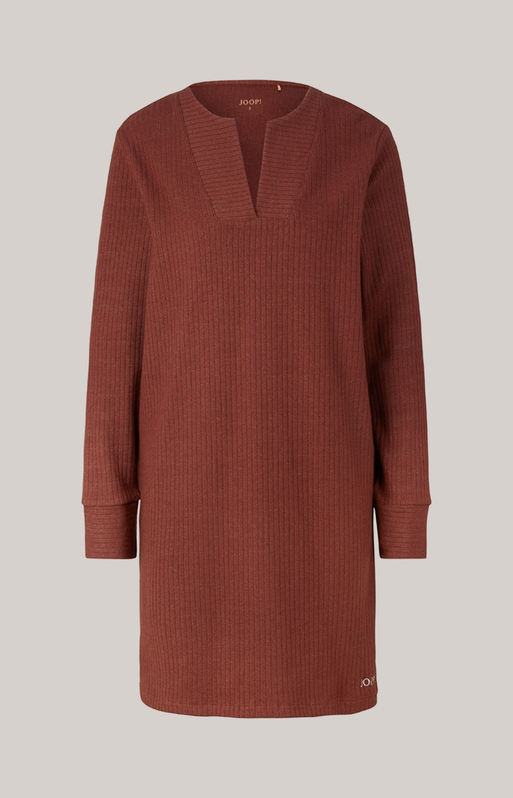 Loungewear Ripp-Longshirt in Coffee