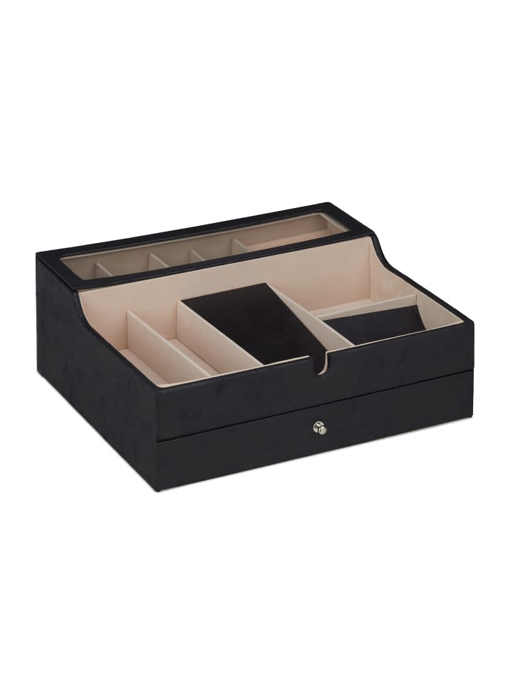relaxdays Schmuckkästchen in Schwarz - (B)34 x (H)13 x (T)31 cm günstig kaufen onesize