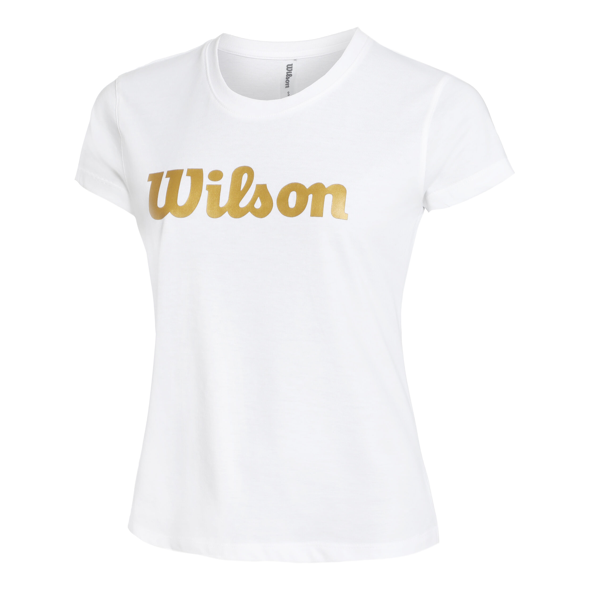 Script Tech T-Shirt Damen - Weiß, Gold