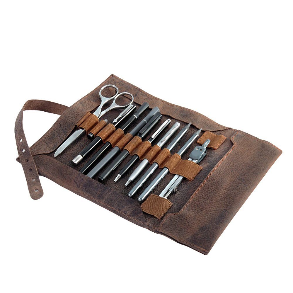 Jahn-Tasche Pencilbag Stifterolle / Roll-Mäpppchen Gr. L, Leder, Cognac, Jahn-Tasche 015