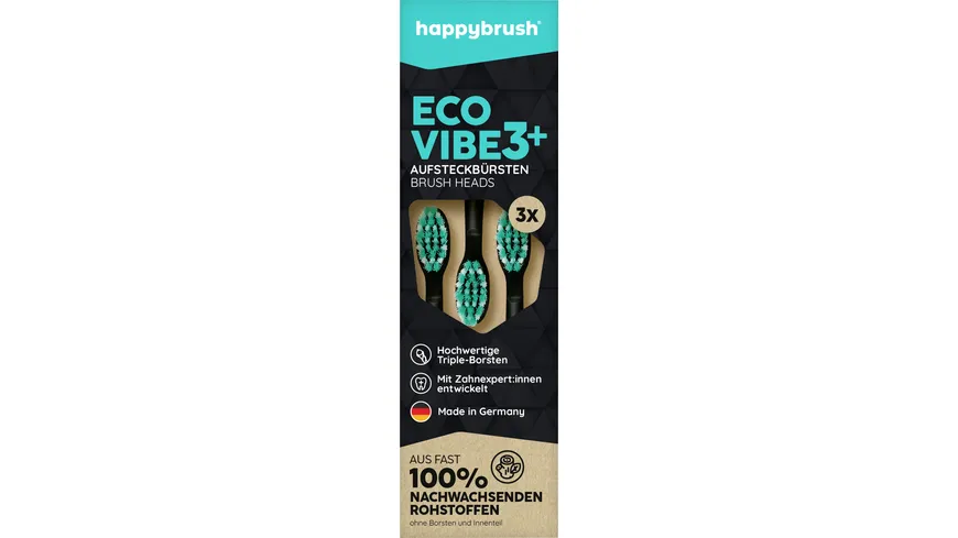 happybrush Aufsteckbürsten V3+ blackmint