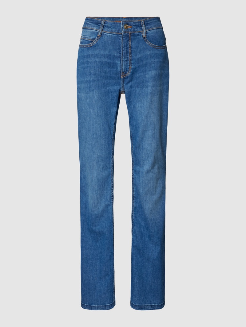 Bootcut Jeans mit ausgefransten Abschlüssen in dunkelblau