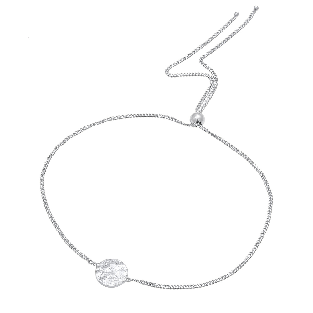 Elli Elli Bracelet pour dame Plaquette Boule structurée en 925/1000 argent massif Bracelet