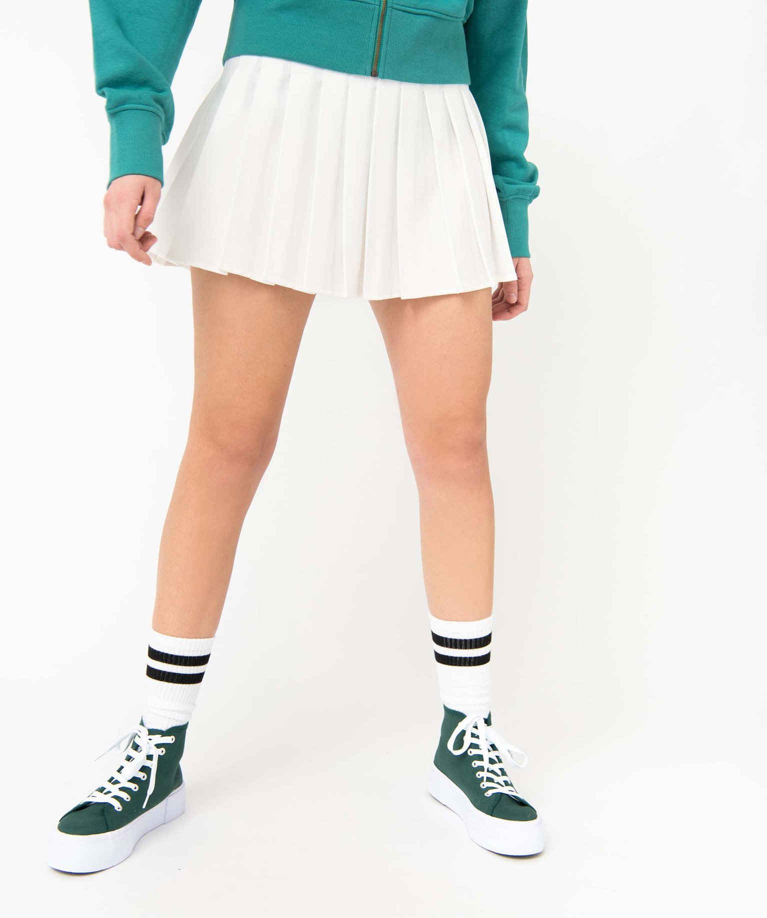 Jupe femme courte plissée - Camps United ecru | GEMO