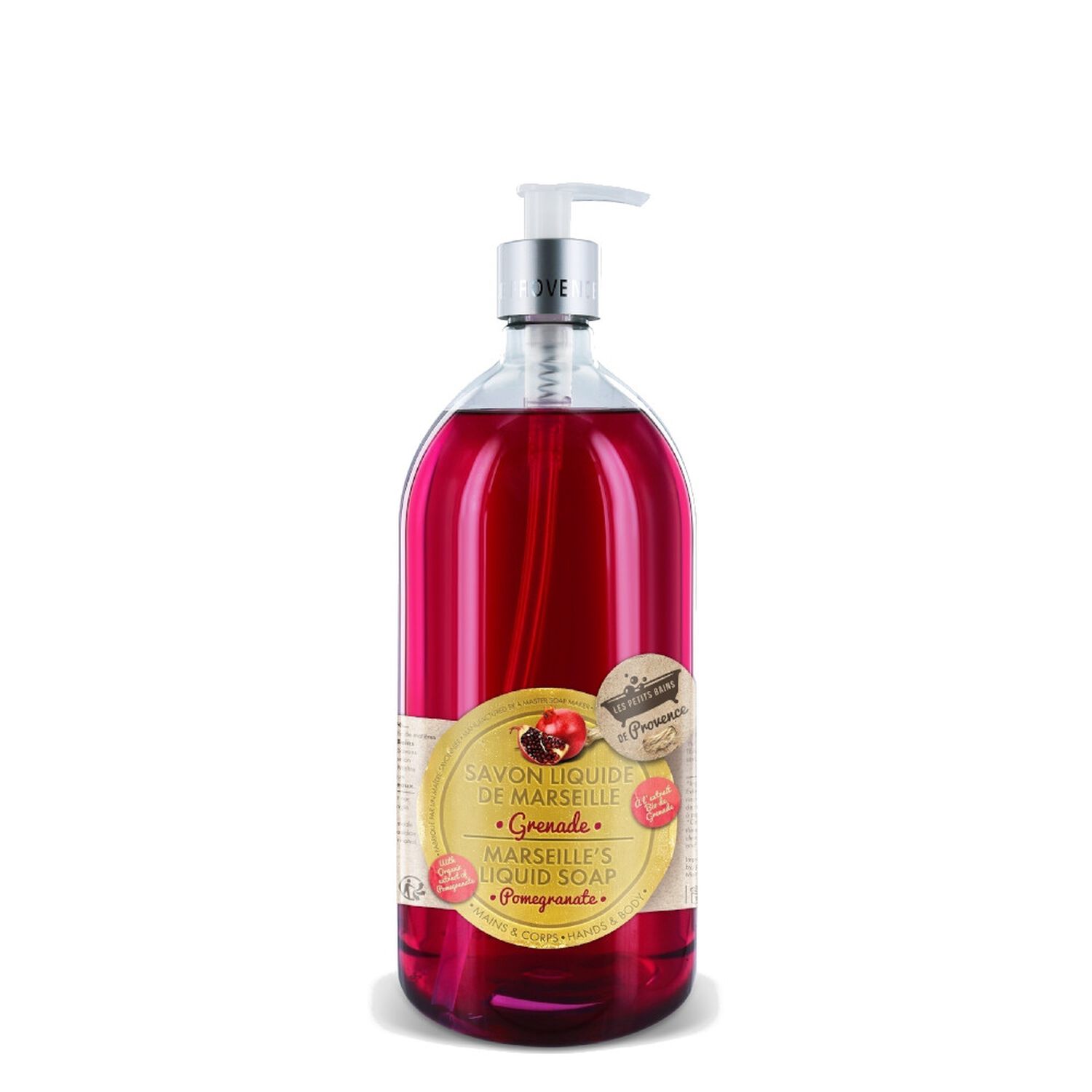 Les Petits Bains de Provence Savon Liquide de Marseille Parfum Grenade