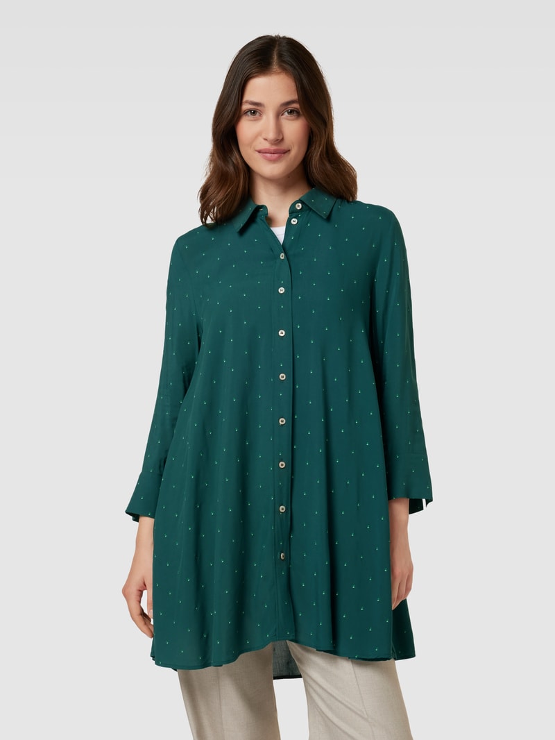 Bluse aus Viskose mit Allover-Muster Modell 'Fadonna' in dunkelgrün