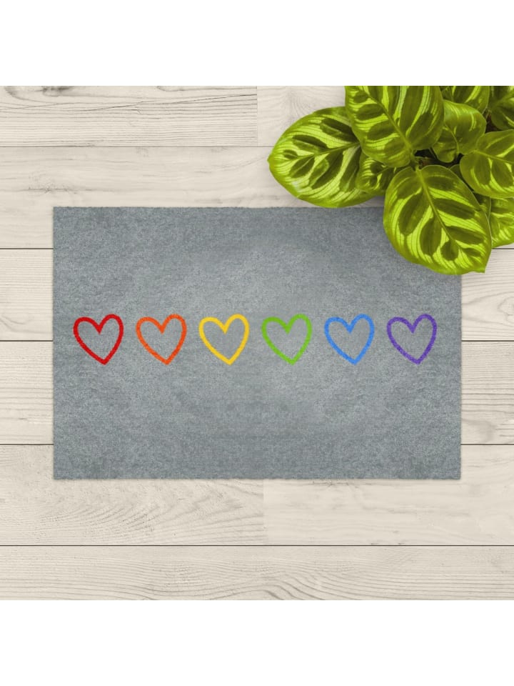 GMD Living Schmutzfangmatte, Fußmatte, Türmatte HERZEN  in grau günstig kaufen 50 x 75 cm