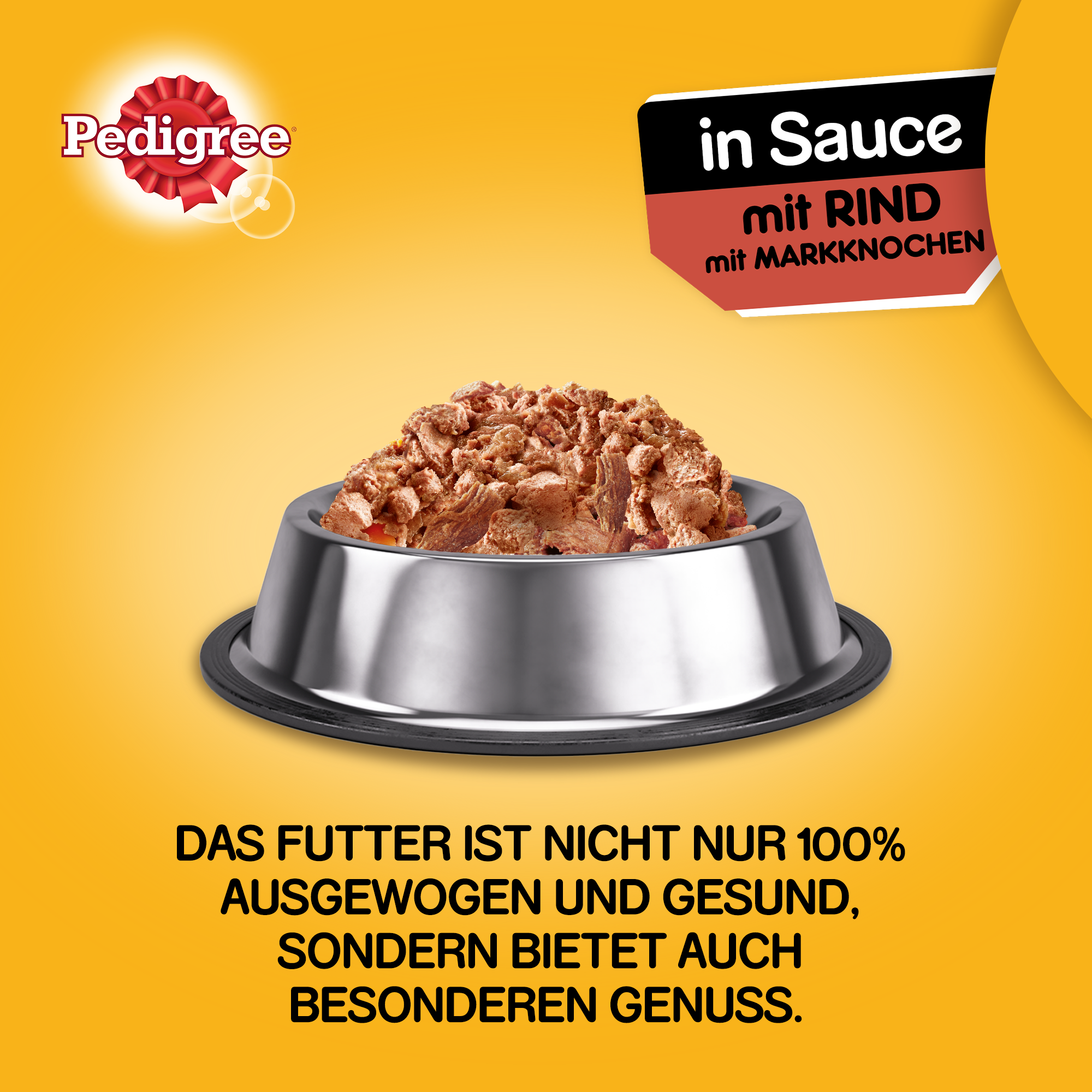 Pedigree Hundenassfutter Pedigree Adult Plus 12x800g Rind mit Markknochen, in Sauce