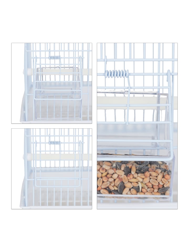 relaxdays Vogelkäfig in Weiß - (B)34,5 x (H)49,5 x (T)31 cm günstig kaufen onesize