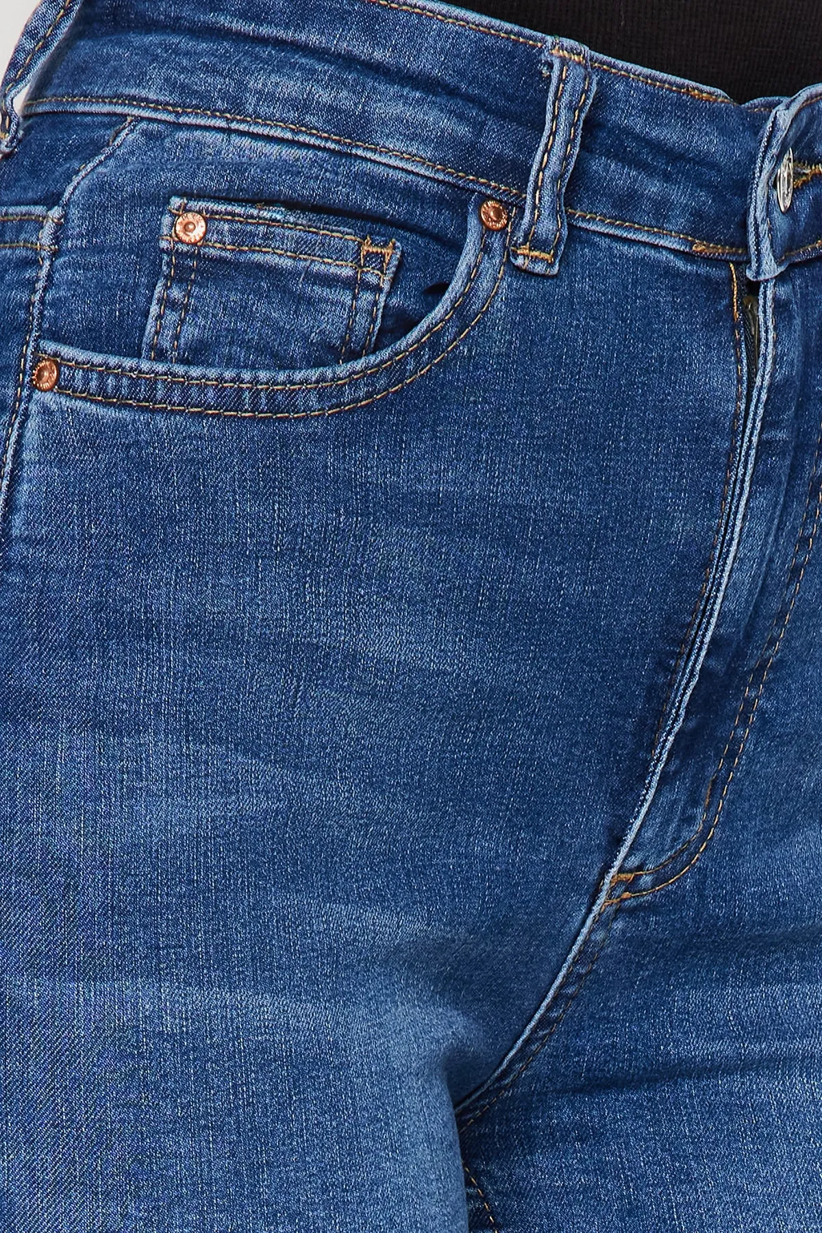 Trendyol Collection  Dunkelblaue Skinny Jeans mit hoher Taille TWOAW24JE00081