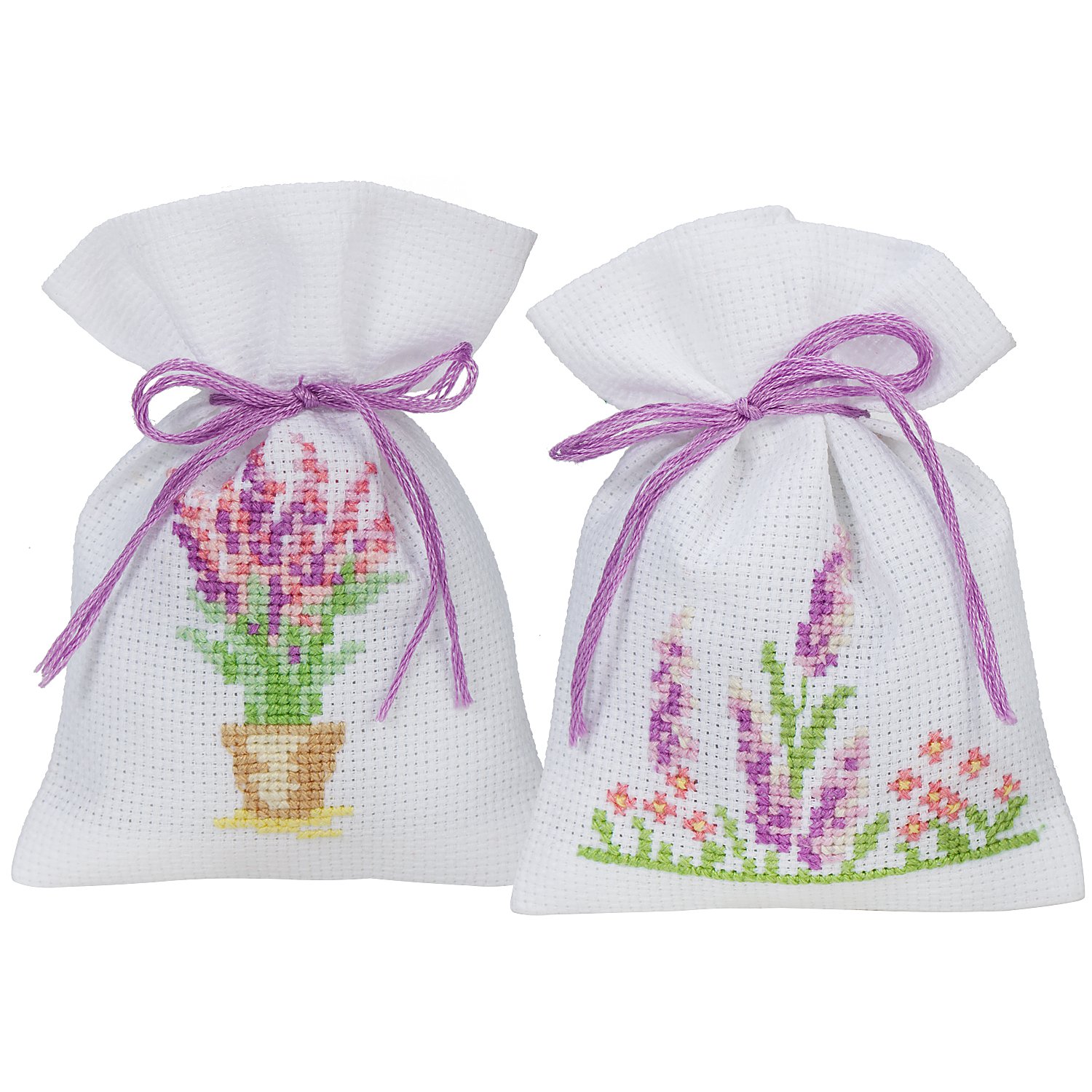 Geschenk-u. Kräutersäckchen, 5 Stück, weiß