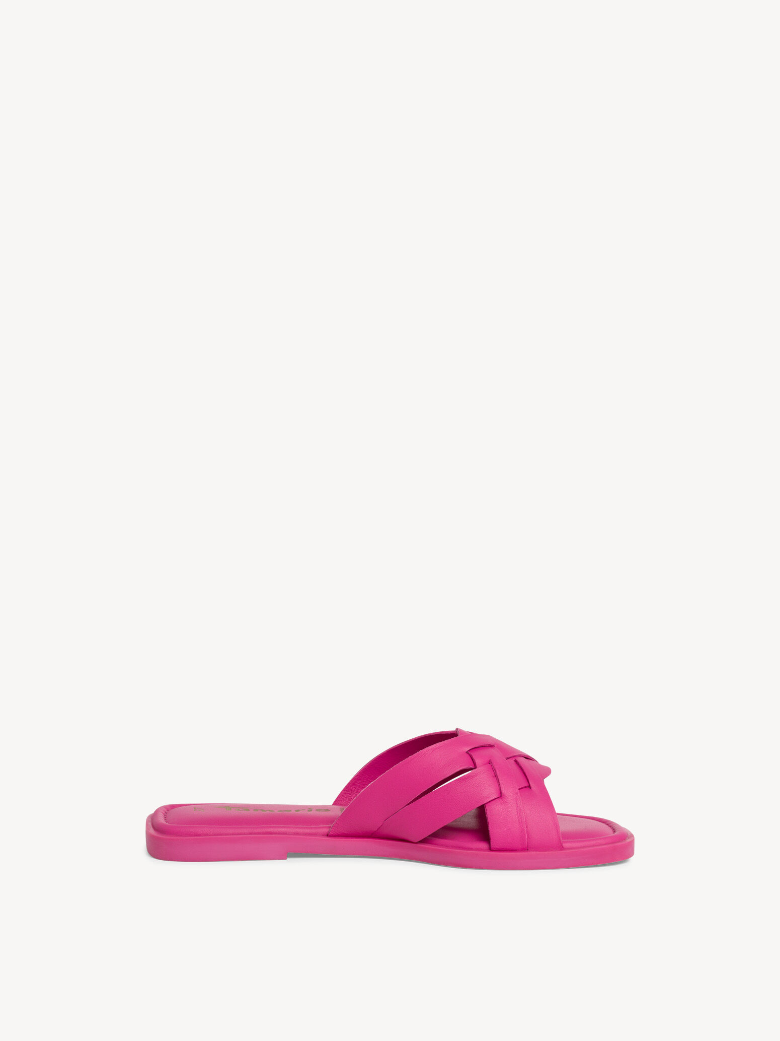 Mule en cuir - rose fuchsia