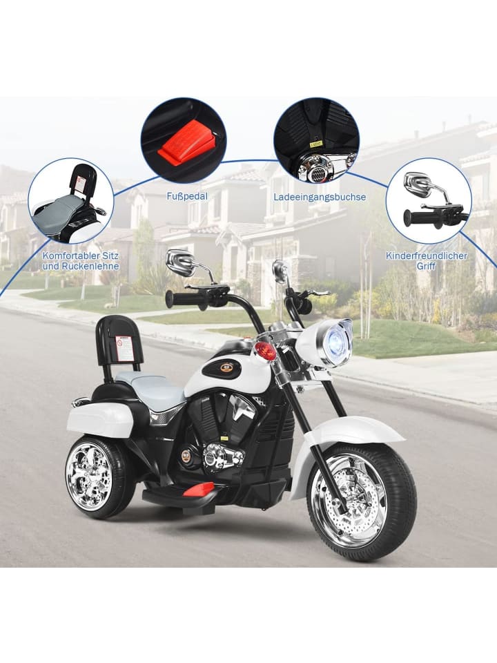 COSTWAY 6V Elektro Motorrad in Weiß günstig kaufen 91 cm