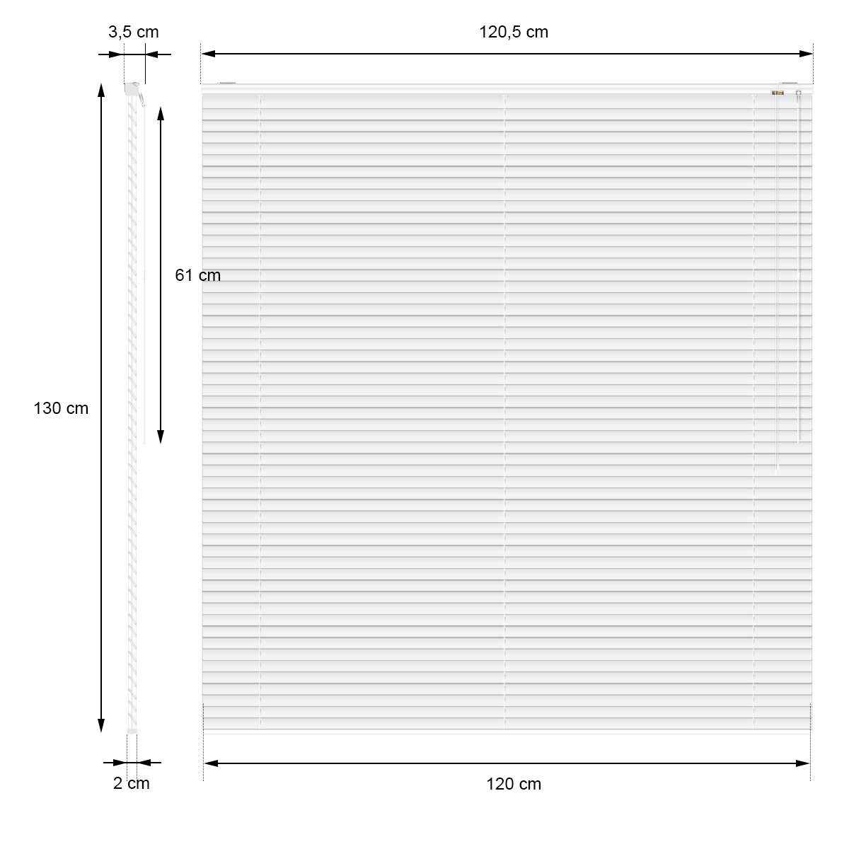 Jalousie Sicht-, Licht- und Blendschutz Fensterjalousie Jalousette Rollo, ECD Germany, Universalhalter, Schwarz 120x130cm Aluminiumlamellen inkl. alle Montageteile
