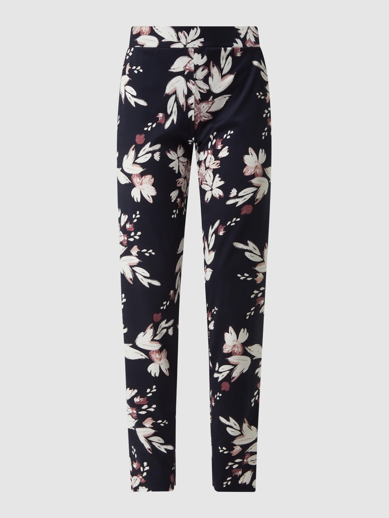 Pyjama-Hose mit floralem Muster in marineblau