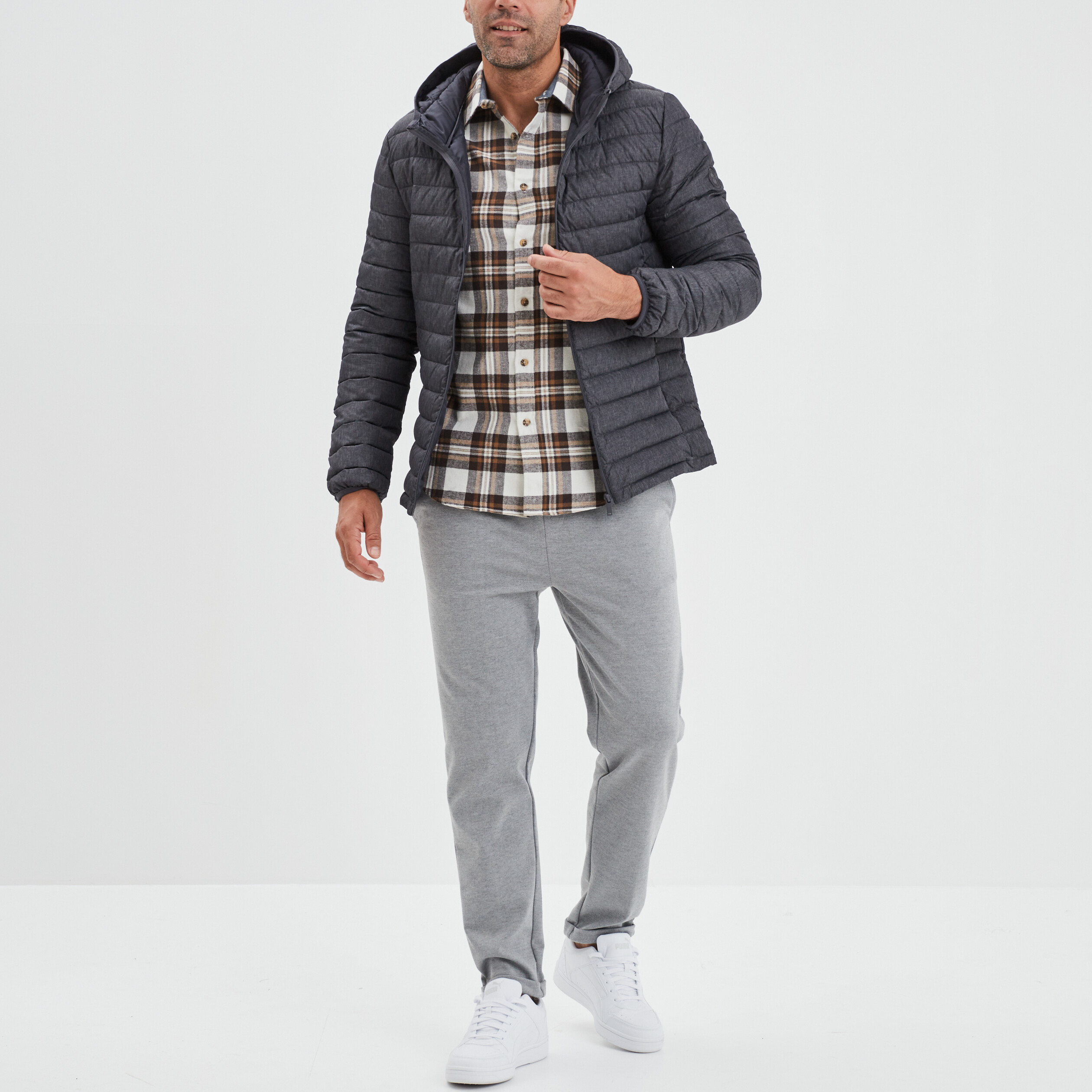 Chemise manches longues droite beige homme | La Halle