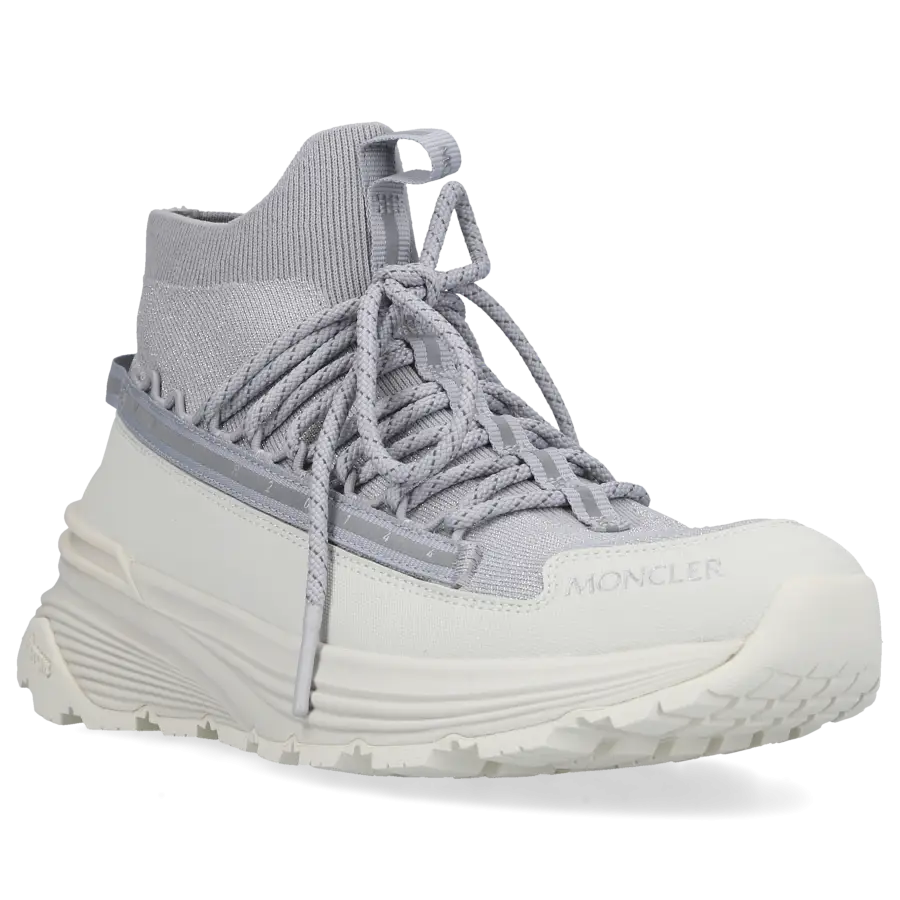 Moncler - Sneaker high MONTE RUNNER Strick - silber