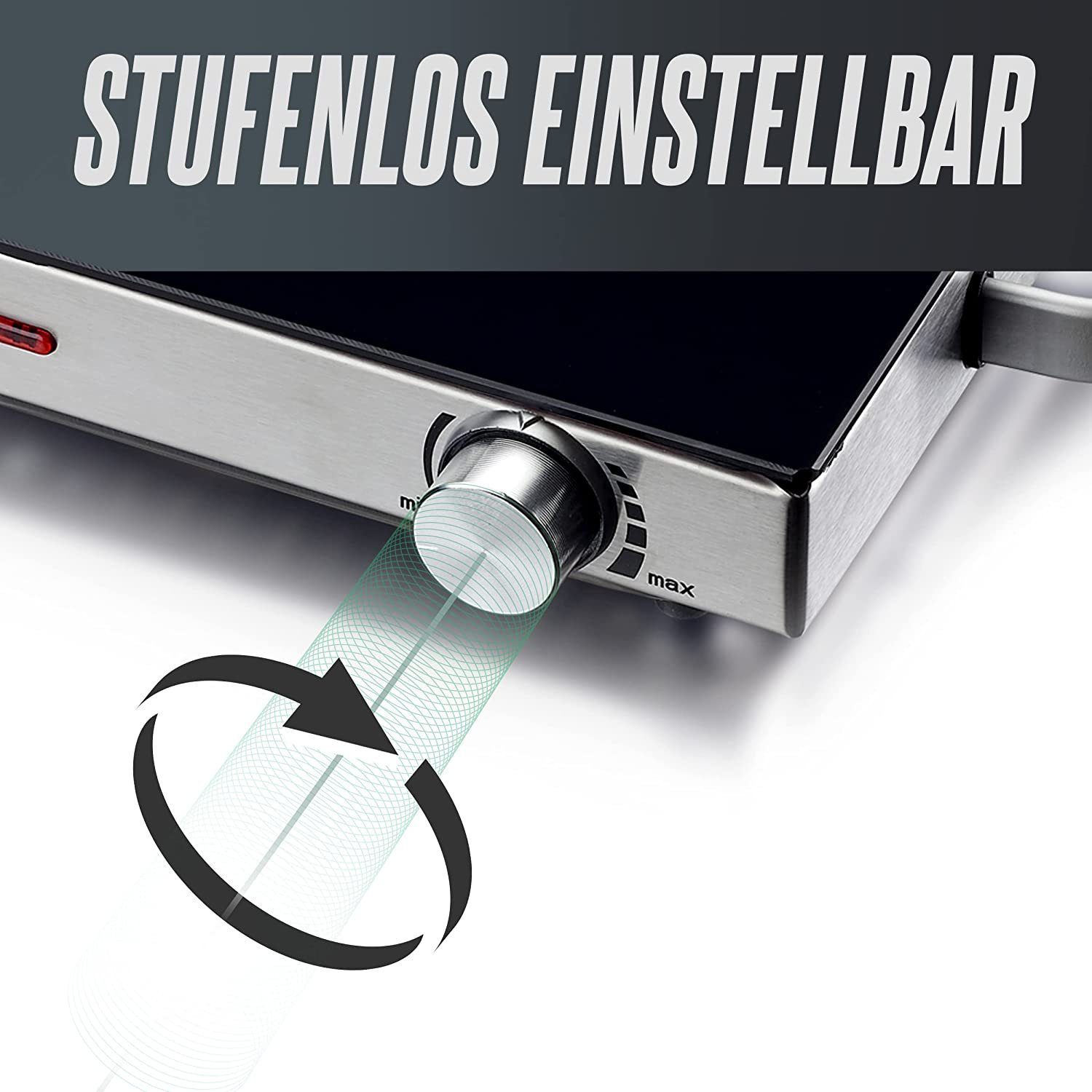 Heinrich´s Induktions-Kochfeld Doppel-Induktionskochplatte Doppelkochplatte, 2800 Watt, Stufenlose Temperaturregelung, Elektro Induktionskochfeld