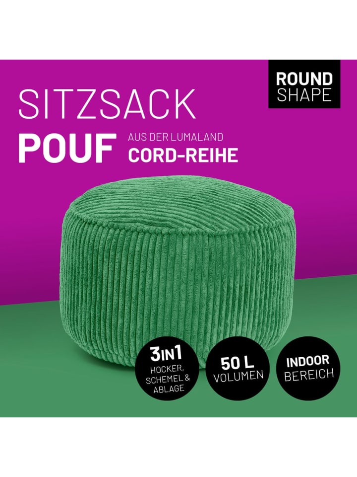 Lumaland LUMALAND Sitzsack Pouf Cord - Dunkelgrün günstig kaufen onesize