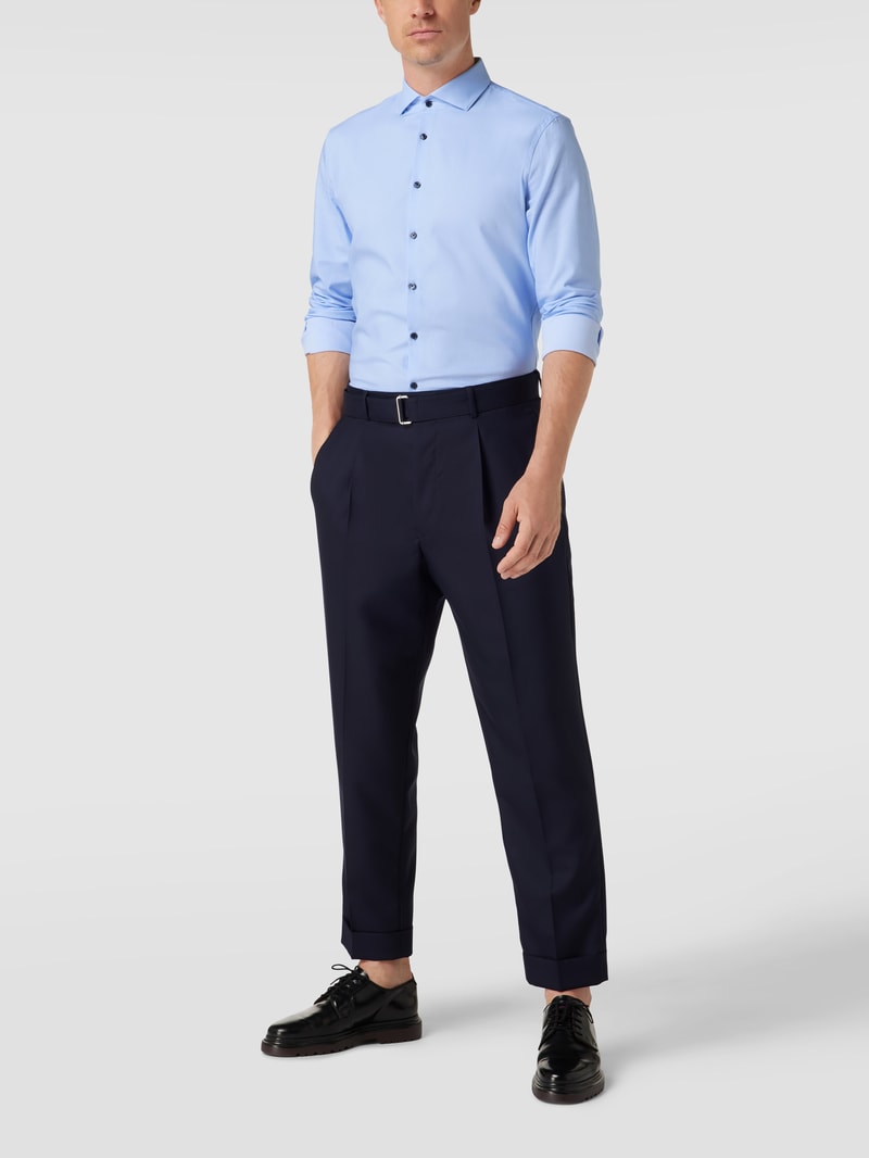 Business-Hemd mit Strukturmuster in bleu