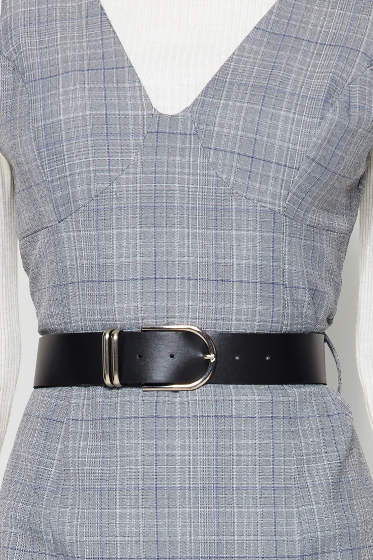 Trendyol Collection  Graues, gewebtes Gilet-Kleid mit Gürtel und Gürtel TWOAW24EL00559
