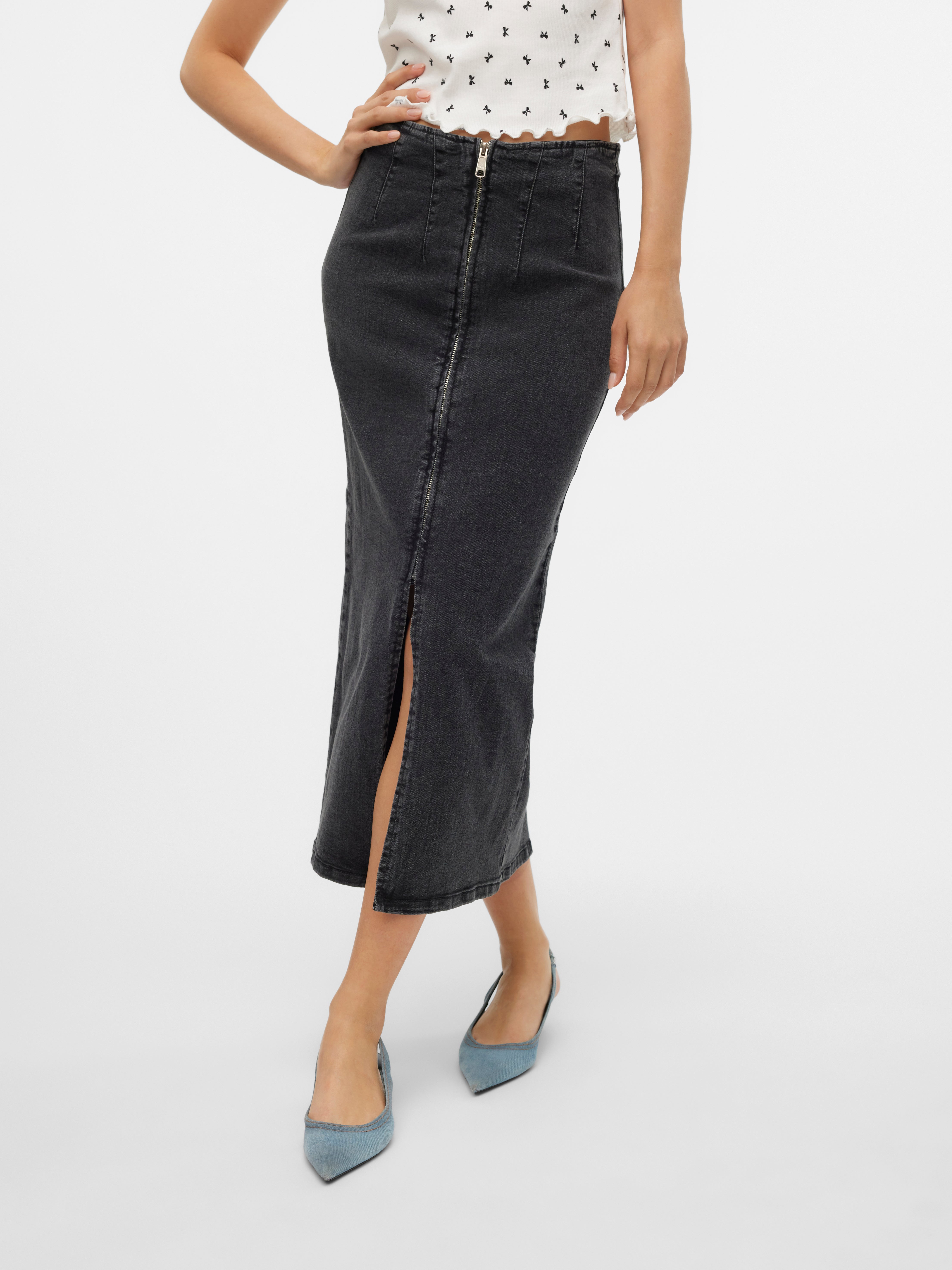 VMMONIC Hohe Taille Midirock