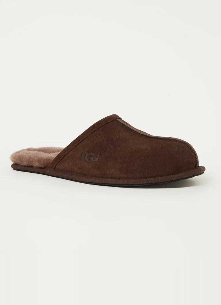Papuci UGG Scuff din piele întoarsă căptușiți cu piele de oaie