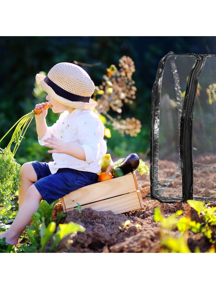 relaxdays Folienfrühbeet in Transparent/ Schwarz - (B)189 x (H)71 x (T)78 cm günstig kaufen onesize
