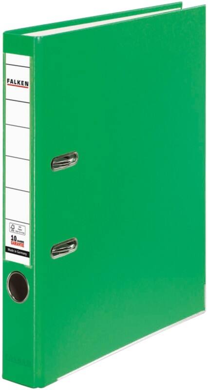 Falken PP-Color Ordner DIN A4 50 mm Hellgrün 2 Ringe Pappkarton, PP (Polypropylen)